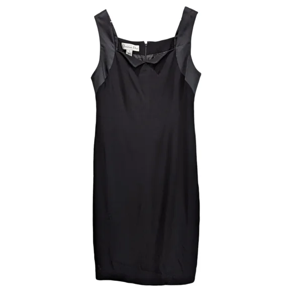 VINTAGE Christian Dior Black Mixed Dress 14 - Picture 1 of 5